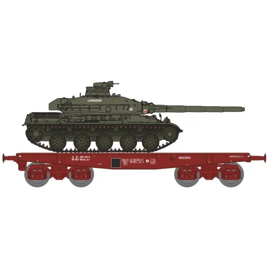 WBA-031-Ree modeles WBA031 Wagon Porte-char Rlmmp, SNCF + Char AMX 30B - LANGUEDOC
