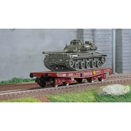 WBA-031-Ree modeles WBA031 Wagon Porte-char Rlmmp, SNCF + Char AMX 30B - LANGUEDOC