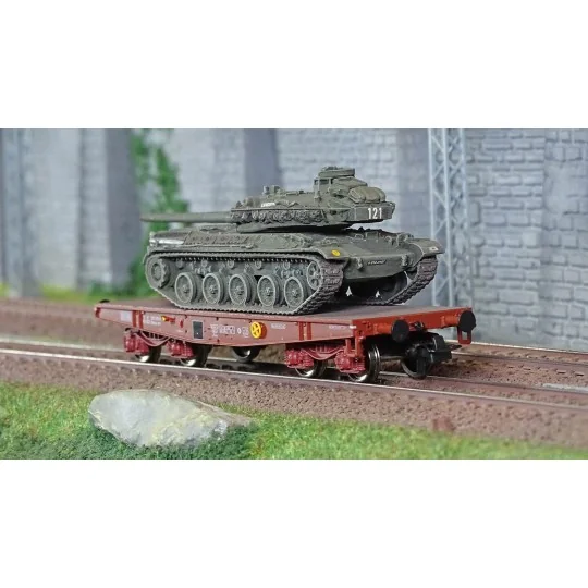 WBA-031-Ree modeles WBA031 Wagon Porte-char Rlmmp, SNCF + Char AMX 30B - LANGUEDOC