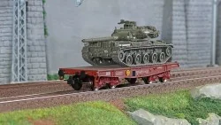 Ree modeles WBA032 Wagon Porte-char Rlmmp, SNCF + Char AMX 30B - PROVENCE Ree Modeles WBA-032 - 1