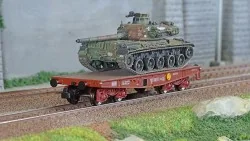 Ree modeles WBA033 Wagon Porte-char Rlmmp, SNCF + Char AMX 30B - TURENNE Ree Modeles WBA-033 - 1