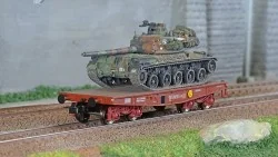 Ree modeles WBA034 Wagon Porte-char Rlmmp, SNCF + Char AMX 30B - AUSTERLITZ Ree Modeles WBA-034 - 1