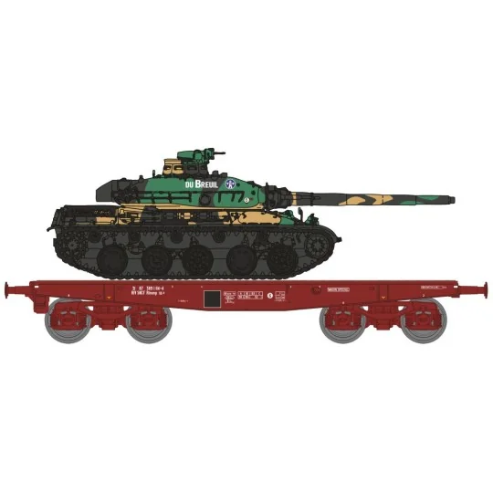 WBA-035-Ree modeles WBA035 Wagon Porte-char Rlmmp, SNCF + Char AMX 30B - DU BREUIL