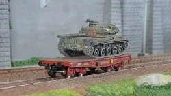 Ree modeles WBA035 Wagon Porte-char Rlmmp, SNCF + Char AMX 30B - DU BREUIL Ree Modeles WBA-035 - 1