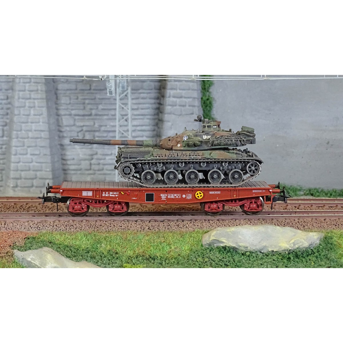 Ree modeles WBA036 Wagon Porte-char Rlmmp, SNCF + Char AMX 30B - ULM Ree Modeles WBA-036 - 2