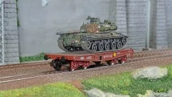 Ree modeles WBA037 Wagon Porte-char Rlmmp, SNCF + Char AMX 30B - LA MARNE Ree Modeles WBA-037 - 1