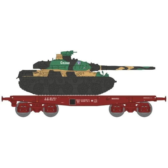 WBA-038-Ree modeles WBA038 Wagon Porte-char Rlmmp, SNCF + Char AMX 30B - COLMAR