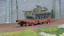 Ree modeles WBA038 Wagon Porte-char Rlmmp, SNCF + Char AMX 30B - COLMAR Ree Modeles WBA-038 - 1