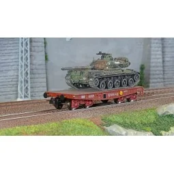 Ree models WBA038 Rlmmp tank transporter wagon, SNCF + AMX 30B tank...