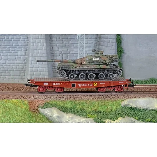 WBA-038-Ree models WBA038 Rlmmp tank transporter wagon, SNCF + AMX 30B tank - COLMAR