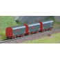 AZAR_W03-ERP-Azar W03-ERP Set de 3 wagons courts bâchés à bogies, ERMEWA, échelle Z