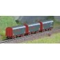 Azar W03-ERP Set of 3 short covered bogie wagons, ERMEWA, Z scale AZAR_W03-ERP-Azar W03-ERP Set of 3 short covered bogie wagons, ERMEWA, Z scale
