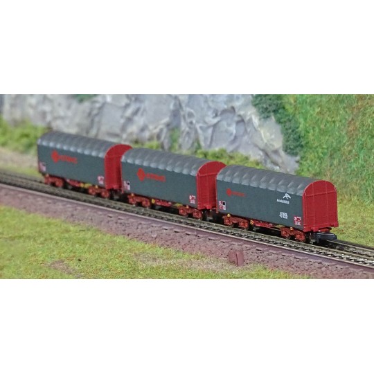 AZAR_W03-ERP-Azar W03-ERP Set of 3 short covered bogie wagons, ERMEWA, Z scale