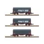 Azar W03-FRP Set of 3 short covered bogie wagons, SNCF, FRET, Z scale AZAR_W03-FRP-Azar W03-FRP Set of 3 short covered bogie wagons, SNCF, FRET, Z scale