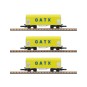 AZAR_W03-GAP-Azar W03-GAP Set of 3 short covered bogie wagons, GATX, Z scale
