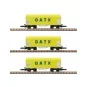 Azar W03-GAP Set of 3 short covered bogie wagons, GATX, Z scale AZAR_W03-GAP-Azar W03-GAP Set of 3 short covered bogie wagons, GATX, Z scale