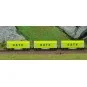 Azar W03-GAP Set of 3 short covered bogie wagons, GATX, Z scale AZAR_W03-GAP-Azar W03-GAP Set of 3 short covered bogie wagons, GATX, Z scale