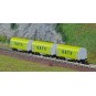 AZAR_W03-GAP-Azar W03-GAP Set of 3 short covered bogie wagons, GATX, Z scale