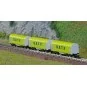 Azar W03-GAP Set of 3 short covered bogie wagons, GATX, Z scale AZAR_W03-GAP-Azar W03-GAP Set of 3 short covered bogie wagons, GATX, Z scale