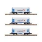 Azar W03-LSP Set of 3 short covered bogie wagons, LOGSERV, Z scale AZAR_W03-LSP-Azar W03-LSP Set of 3 short covered bogie wagons, LOGSERV, Z scale