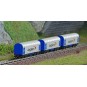 AZAR_W03-LSP-Azar W03-LSP Set of 3 short covered bogie wagons, LOGSERV, Z scale