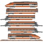 TGV-004.S-Ree Modeles TGV004S Set of 7 elements TGV WORLD RECORD 380Km/h No. 16, SNCF, digital sound, motorized pantographs