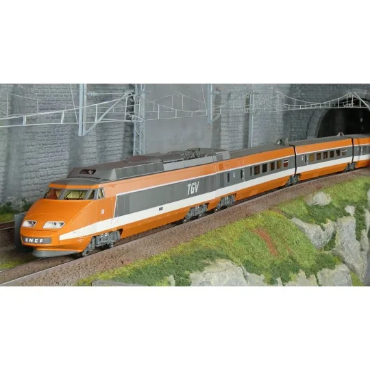 TGV-004.S-Ree Modeles TGV004S Set de 7 éléments TGV RECORD du MONDE 380Km/h N°16, SNCF, digital sonore, panto motorisés