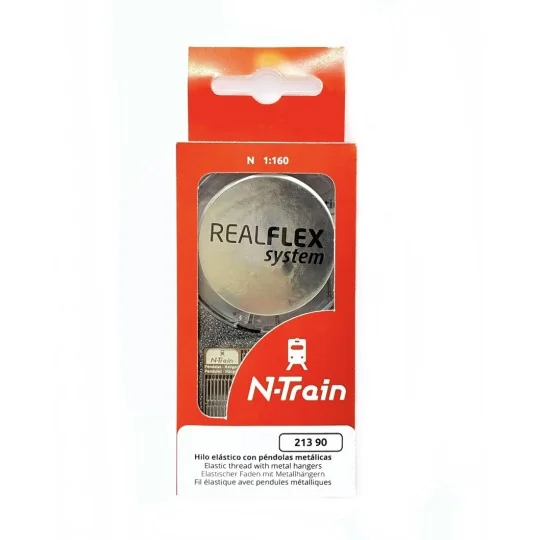 N-TRAIN_21390-N-Train 21390 Fil élastique Realflex et Ecarteurs à 10 sections pour caténaire échelle N