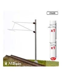 N-Train 21605 Set of 2 H-shaped catenary masts with brackets for 25...