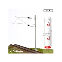 N-Train 21607 Set of 2 H-shaped catenary masts with brackets for 25...