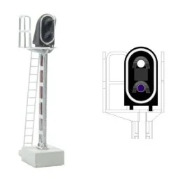 MAFEN 413202 Main signal with 2 LED lights (white/purple), SNCF, N ...