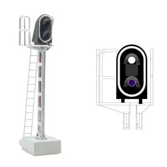 MAFEN_413202-MAFEN 413202 Signal principal 2 feux LED (blanc/violet), SNCF, échelle N