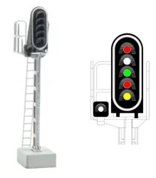 MAFEN 413206 Signal principal 6 feux LED (rouge/blanc/vert/rouge/jaune/blanc), SNCF, échelle N MAFEN MAFEN_413206 - 1
