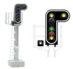 MAFEN 413210 Signal principal 7 feux LED (double jaune/violet/vert/rouge/jaune/blanc), SNCF, échelle N MAFEN MAFEN_413210 - 1