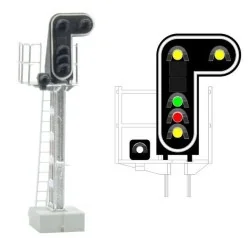 MAFEN 413208 Signal principal 6 feux LED (double jaune/vert/rouge/jaune/blanc), SNCF, échelle N MAFEN MAFEN_413208 - 1