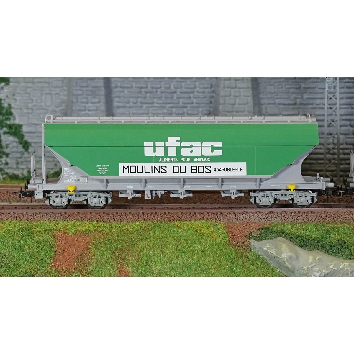 Jouef HJ6281 Set of 2 bogie hopper wagons with flat sides, UFAC - H...