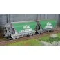 Jouef HJ6281 Set of 2 bogie hopper wagons with flat sides, UFAC HJ6281-Jouef HJ6281 Set of 2 bogie hopper wagons with flat sides, UFAC