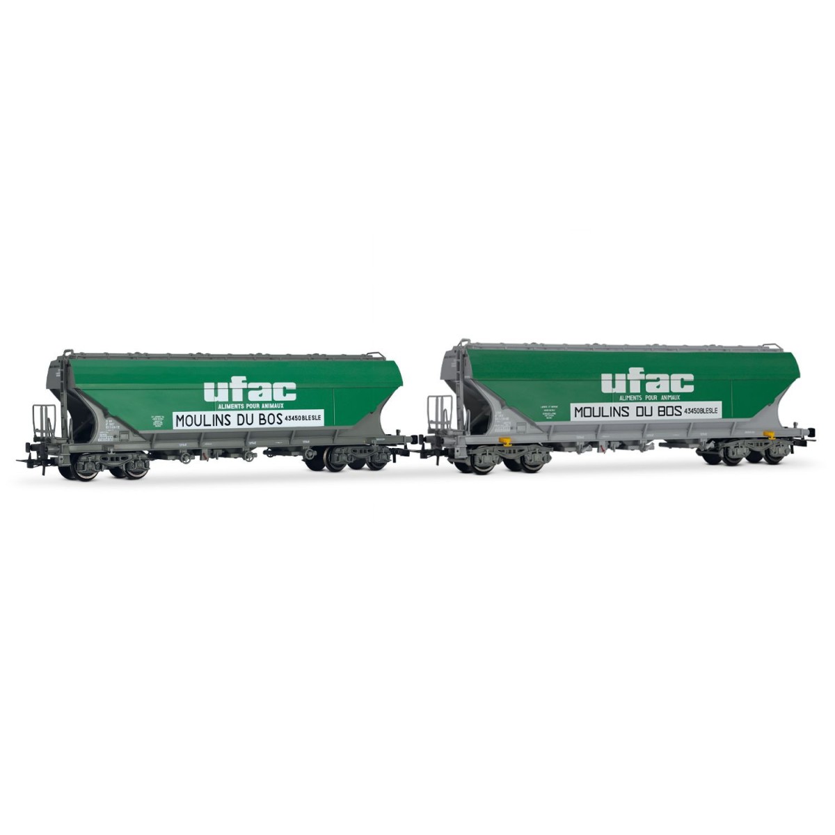 Jouef HJ6281 Set de 2 wagons trémies à bogies, avec parois planes, UFAC Jouef HJ6281 - 5