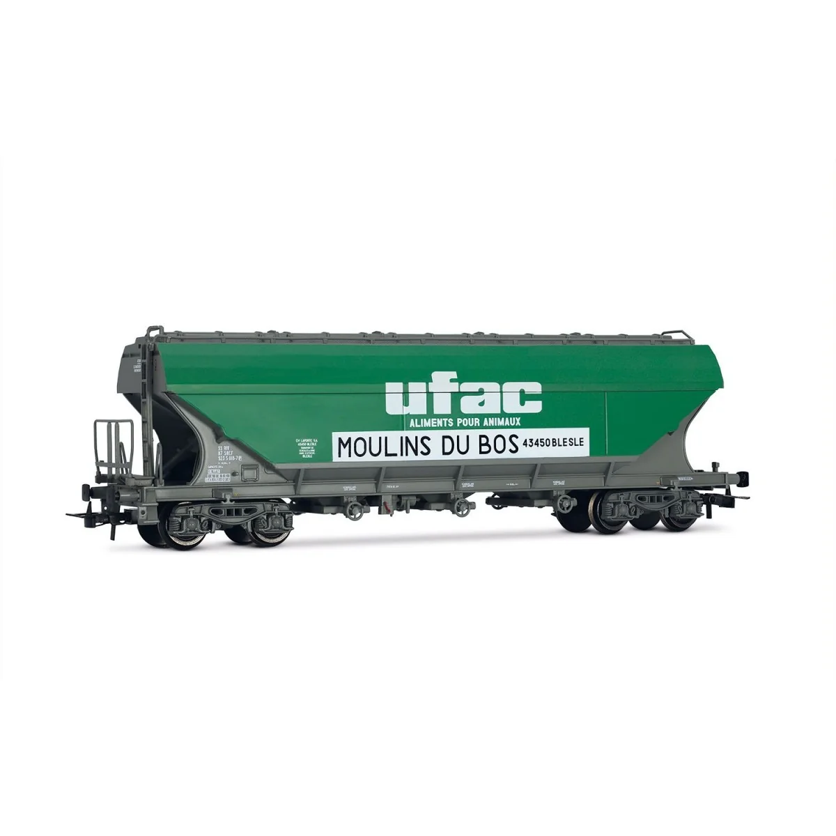 Jouef HJ6281 Set of 2 bogie hopper wagons with flat sides, UFAC - H...