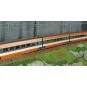 TGV-006-Ree Modeles TGV006 Set de 3 voitures intermédiaires TGV PSE Rame Origine, Remorques R2 + R5 + R6
