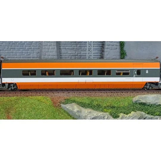 TGV-007-Ree Modeles TGV007 Set de 2 voitures intermédiaires TGV PSE Rame Origine, Remorques R3 + R7