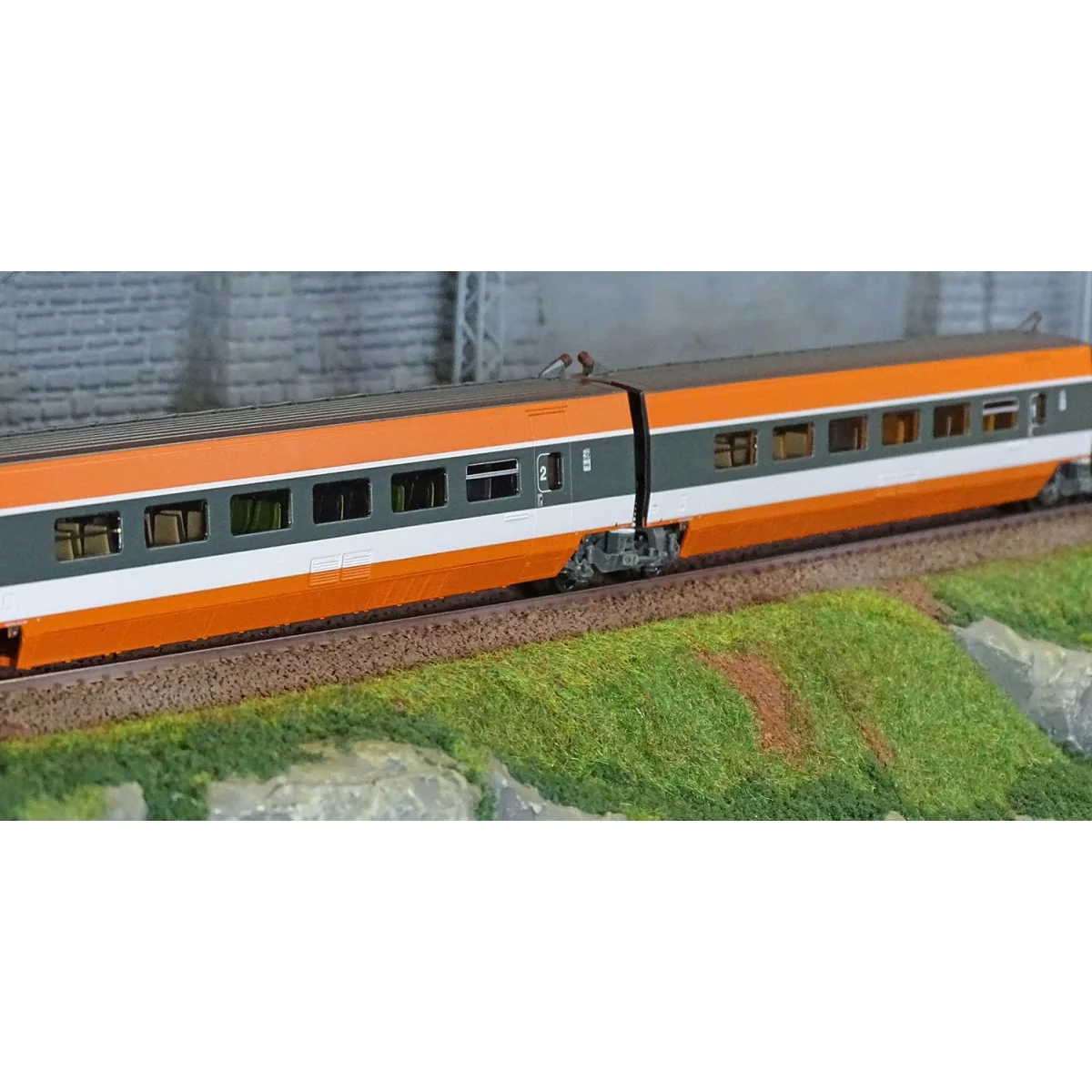 Ree Modeles TGV007 Set de 2 voitures intermédiaires TGV PSE Rame Origine, Remorques R3 + R7 Ree Modeles TGV-007 - 1