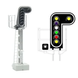 MAFEN 413212 Signal principal 8 feux LED (double jaune/violet/blanc/vert/rouge/jaune/blanc), SNCF, échelle N MAFEN MAFEN_413212 