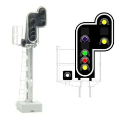 MAFEN 413214 Main signal with 7 LED lights (purple/green/red/yellow...