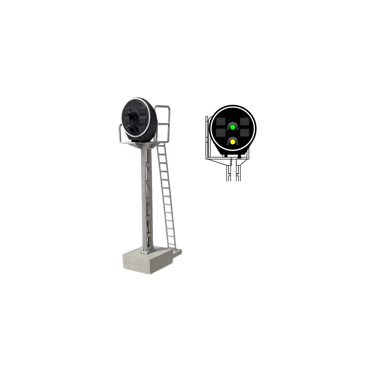 MAFEN 413218 Disc Signal with 2 LED lights (green/yellow), SNCF, N ...