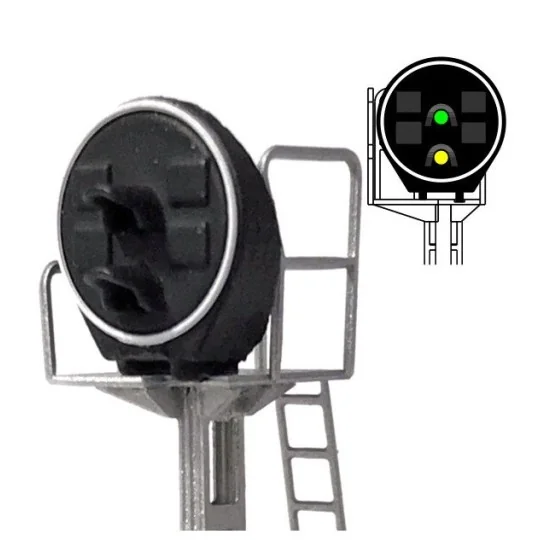 MAFEN_413218-MAFEN 413218 Disc Signal with 2 LED lights (green/yellow), SNCF, N scale