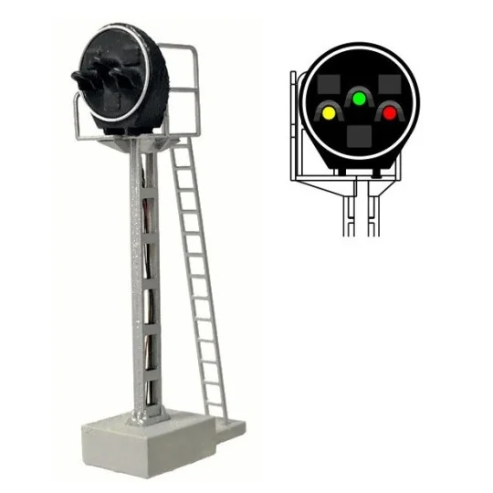 MAFEN_413219-MAFEN 413219 Signal Disque 3 feux LED (vert/jaune/rouge), SNCF, échelle N