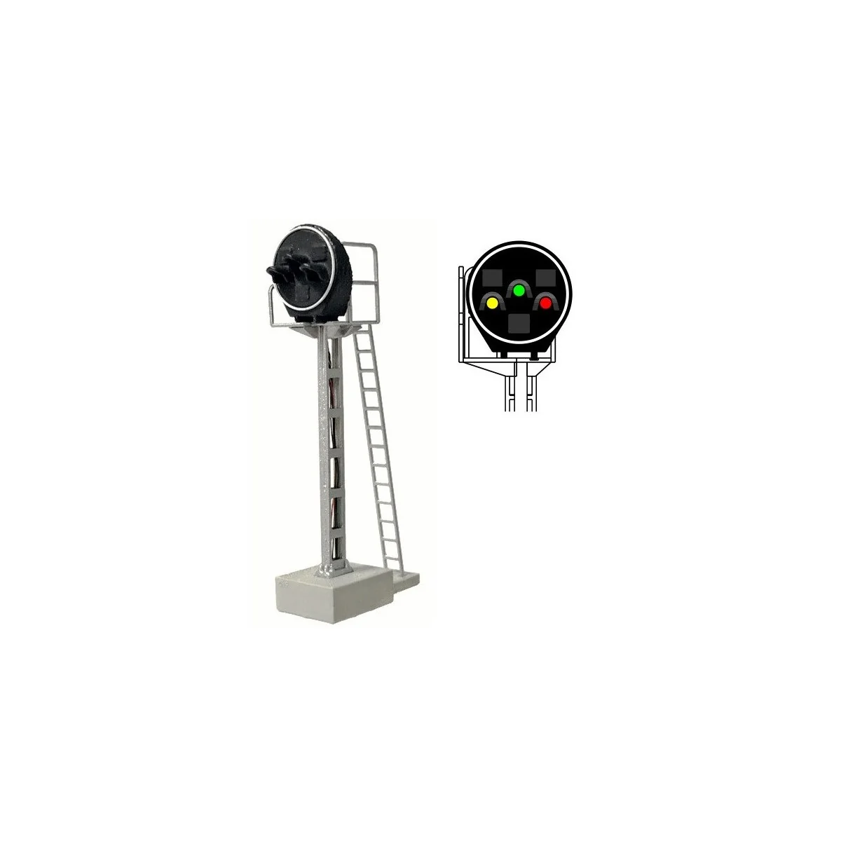 MAFEN 413219 Disc Signal with 3 LED lights (green/yellow/red), SNCF...