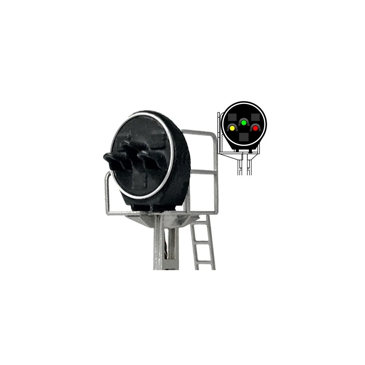 MAFEN 413219 Disc Signal with 3 LED lights (green/yellow/red), SNCF...