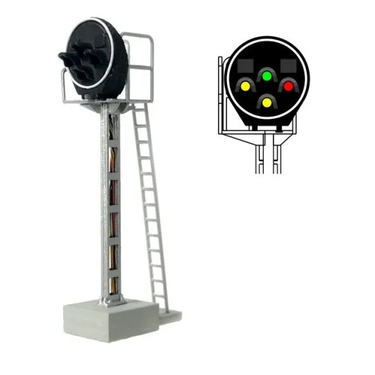 MAFEN_413220-MAFEN 413220 Disc Signal with 4 LED lights (green/yellow/red/yellow), SNCF, N scale